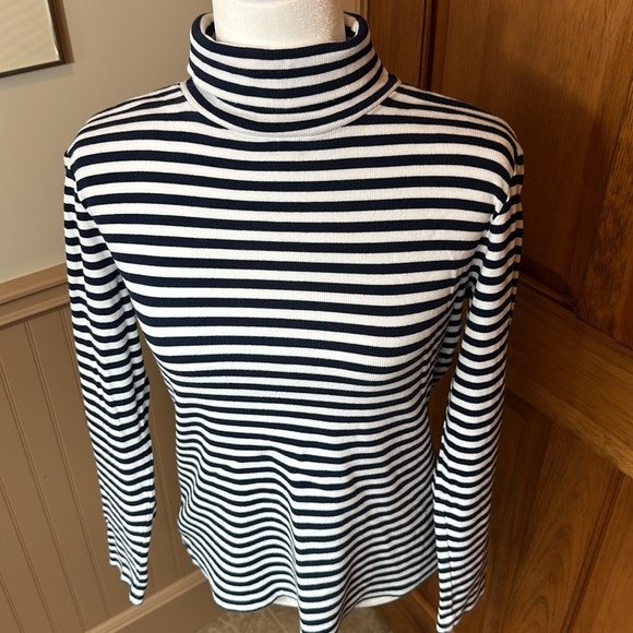 Joules Blue/White Striped Turtleneck - 12 - Picture 2 of 5